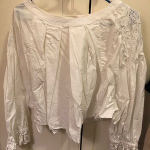 Free People white cropped cotton blouse